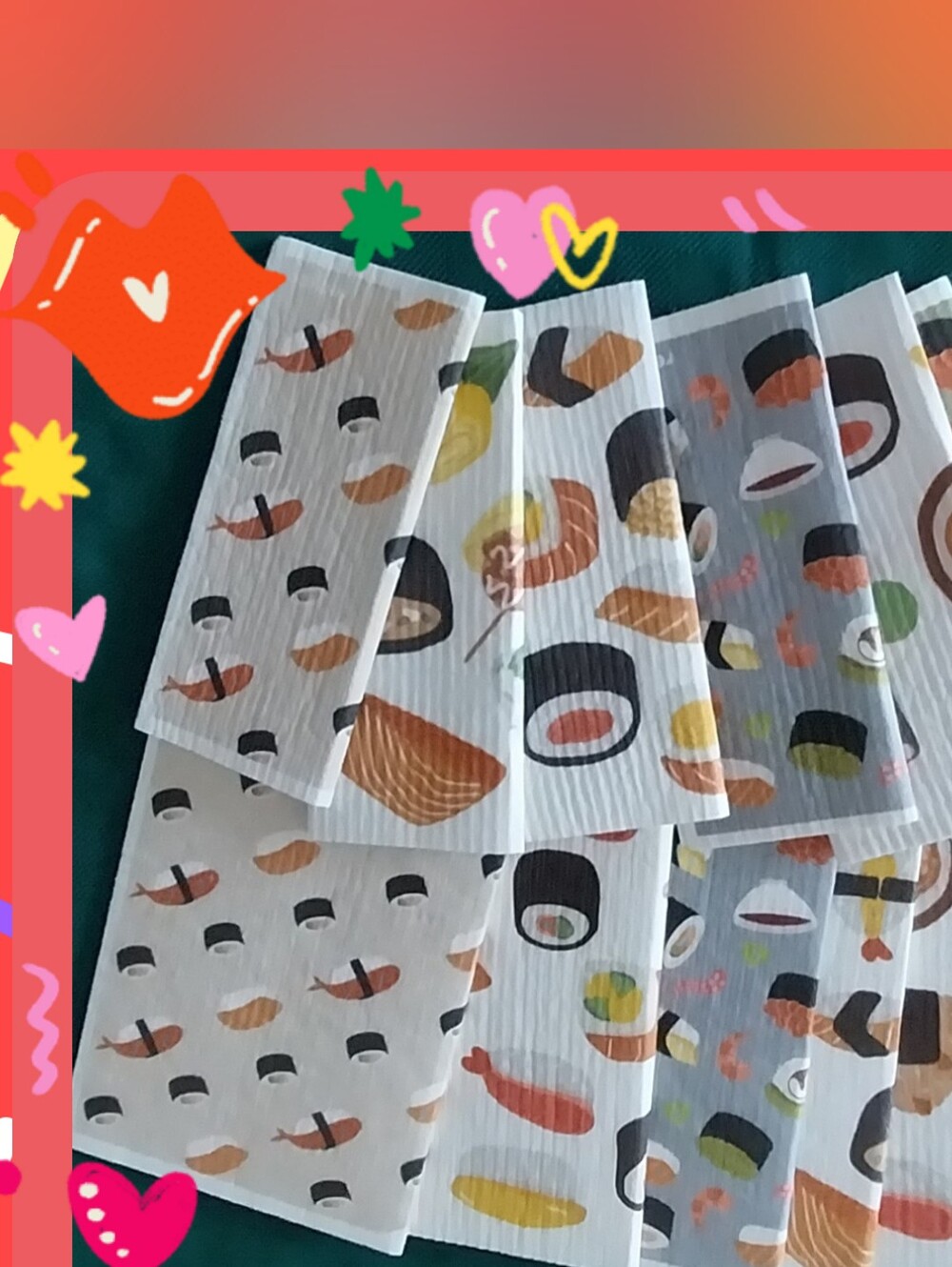 Swedish Dishcloths - Sushi Print Beige (12 Pack)